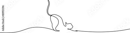 line art cat for a animals day