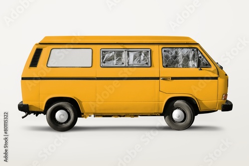 Vintage van, classic car for camping