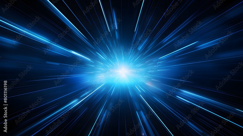 Radial blue light through the tunnel glowing in the darkness for print designs templates, Advertising materials, Email Newsletters, Header webs, e commerce signs retail shopping, advertisement busines
