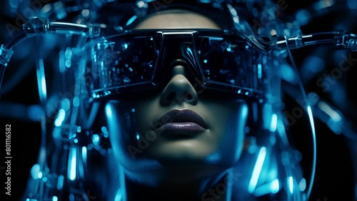 Wallpaper Mural 機械を装着したアンドロイド美女,Generative AI  Torontodigital.ca