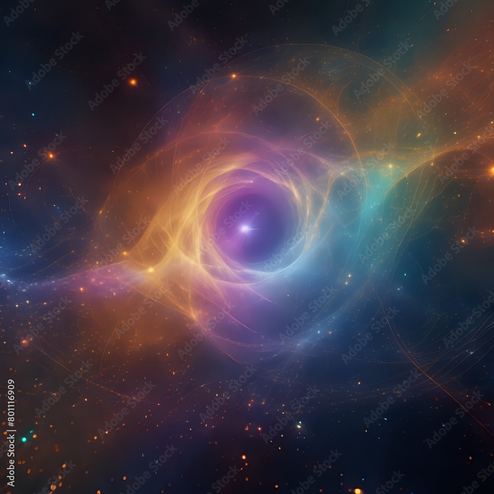 Quantum Dreams Visualize quantum particles interacting in a dream-like, colorful space.