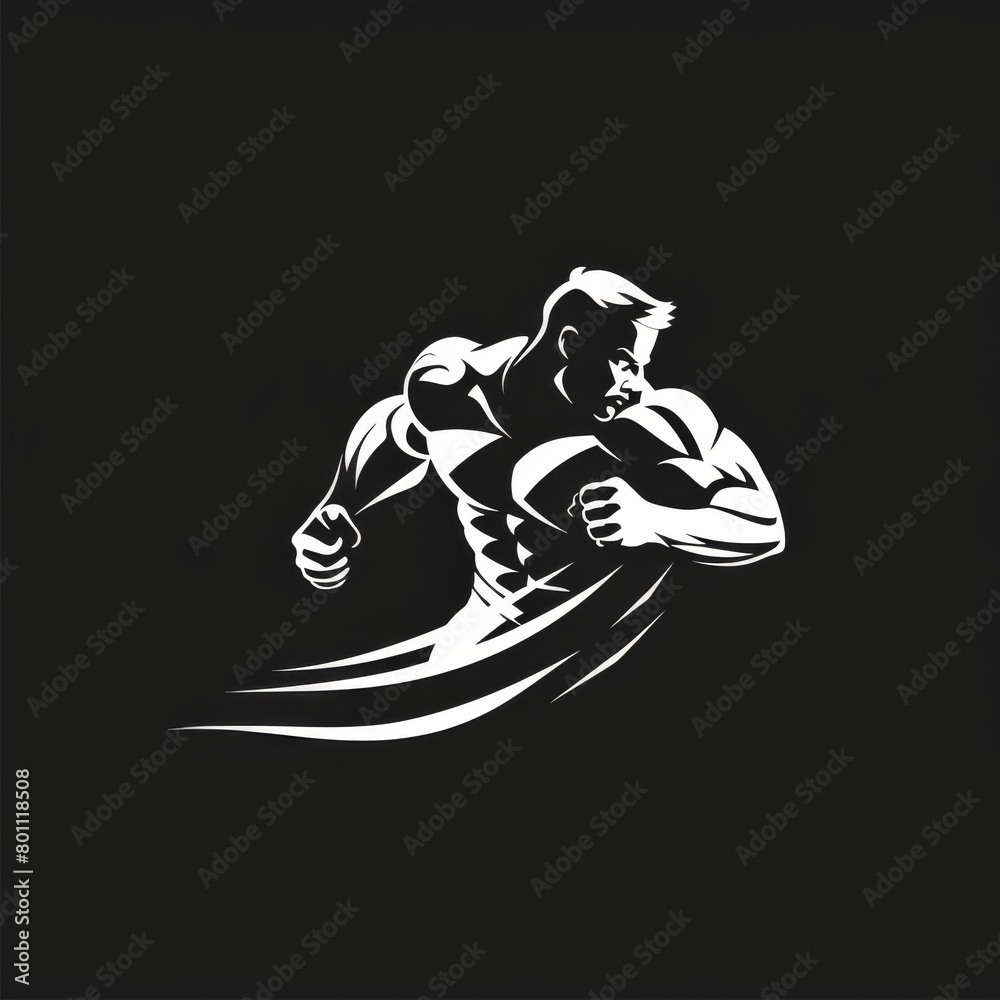 illustration of dynamic logo with man black background