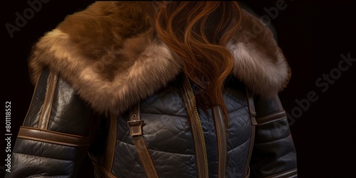 leather jacket with sheepskin © alisaaa