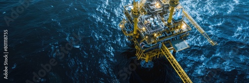 North Sea Oil Platform, Aerial Perspective photo