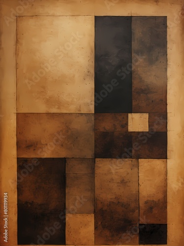 Abstract geometric painting generative AI illustration 