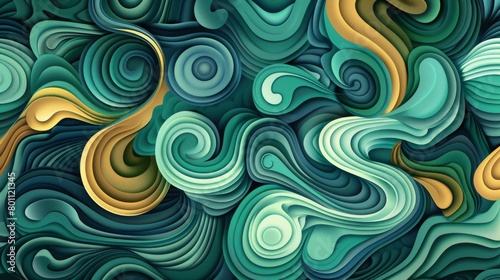 Abstract Vector Patterns with Teal Background Pattern Design Template 