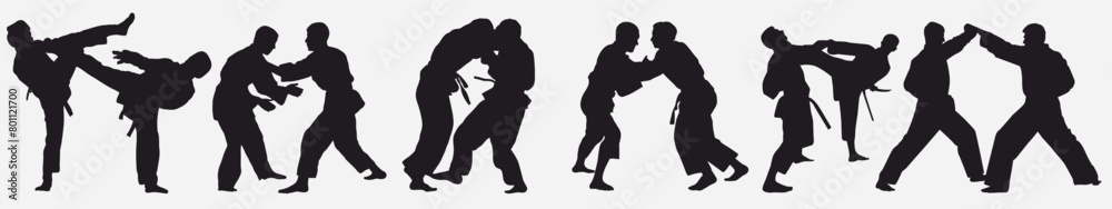 Martial Art silhouette collection. Martial Art silhouette collection.
