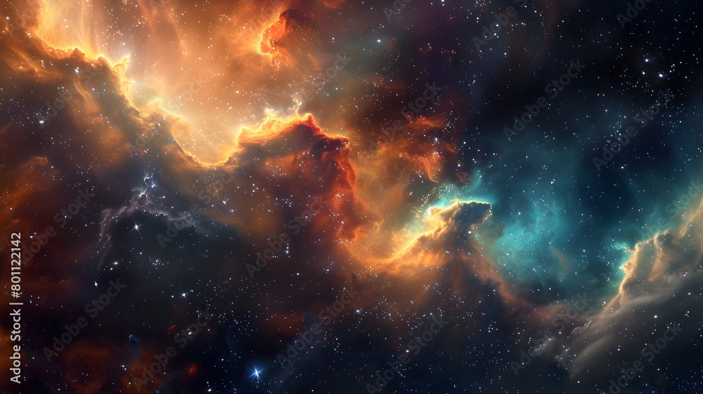 Starry Space Nebula Background