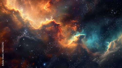 Starry Space Nebula Background