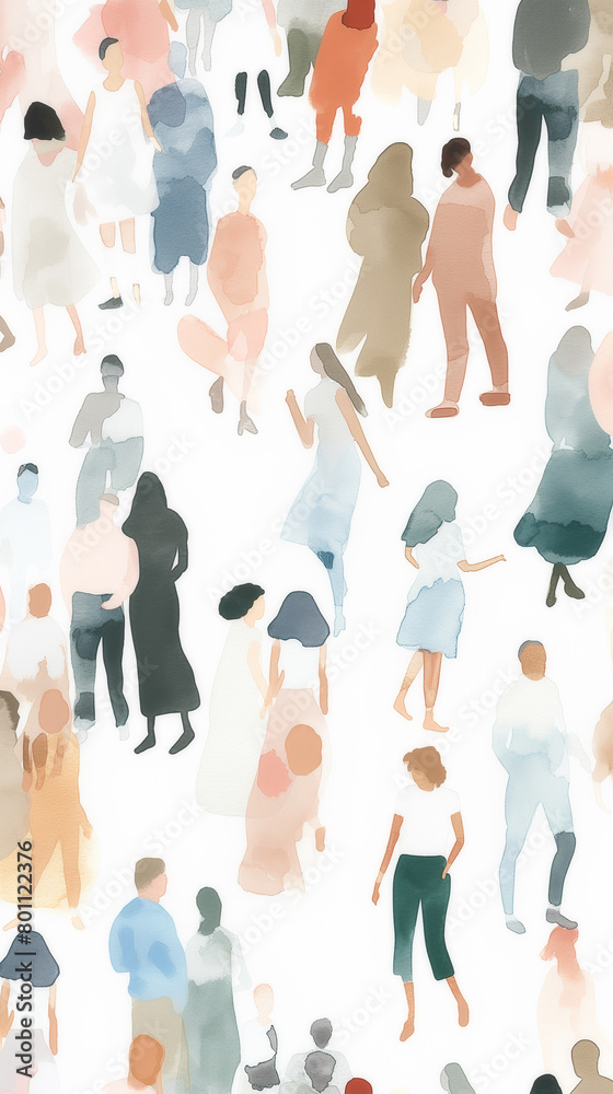 Abstract image of group of people Abstract image of group of people