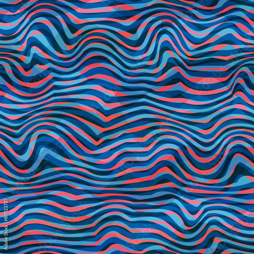 Blue waves. Seamless pattern