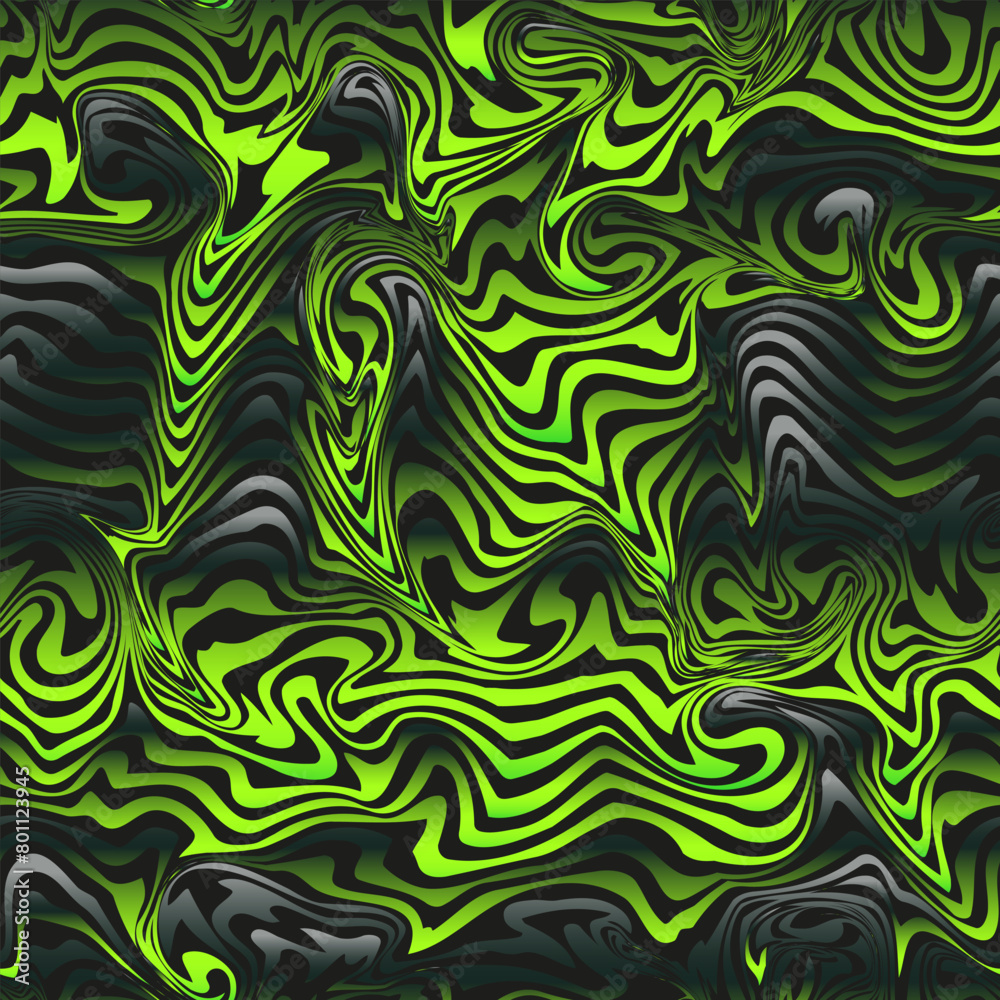 Toxic colour waves. Seamless pattern
