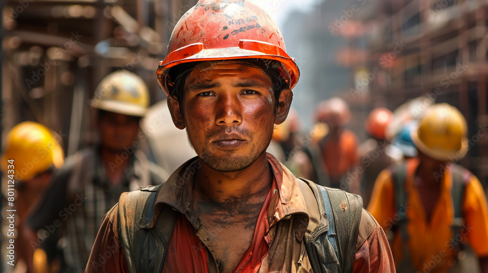 construction worker in a construction site, Happy labor Day construction worker in a construction site, Happy labor Day