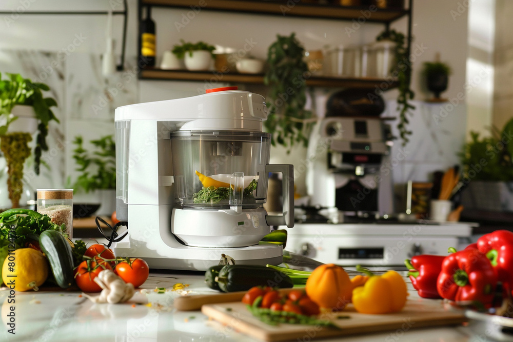 A powerful food processor with multiple speed options, suitable for a variety of food preparation tasks. A powerful food processor with multiple speed options, suitable for a variety of food preparation tasks.
