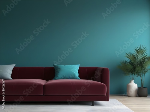 Empty painted wall.Living room furniture and blank background.Bedroom interior trend 2024 year Modern luxury apricot room interior home designs. living room designs.Home decor trend. 3d render
