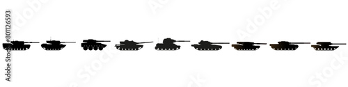 Tank icon vector set. Armored vehicles illustration sign coolection. War symbol. Weapon logo.