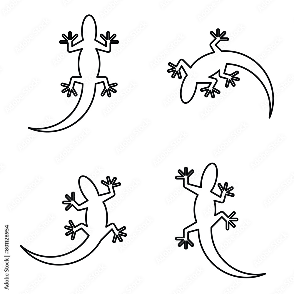 Fototapeta premium Set of lizard logo. Icon design. Template elements