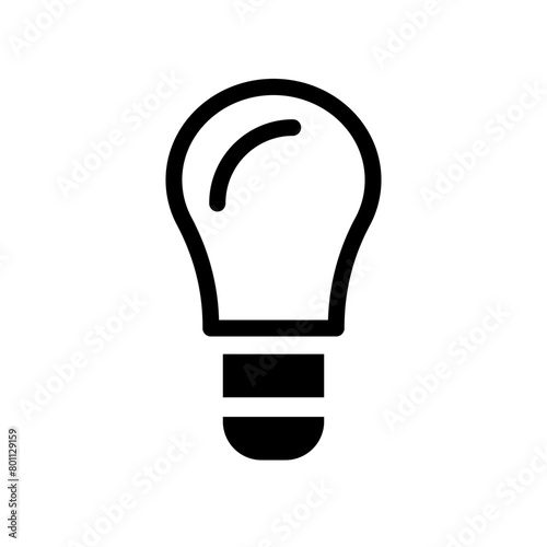 Bulb light vector icon. Lighting Electric lamp. Electricity, shine. Light Bulb icon vector, isolated on background. Bulb light icon - Idea sign, solution. Bulb light symbol Energy