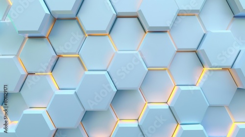 Soft blue hexagonal pattern with light effects photo