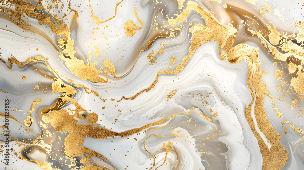 Gold Marbling Texture design for poster marble background. Generative AI.