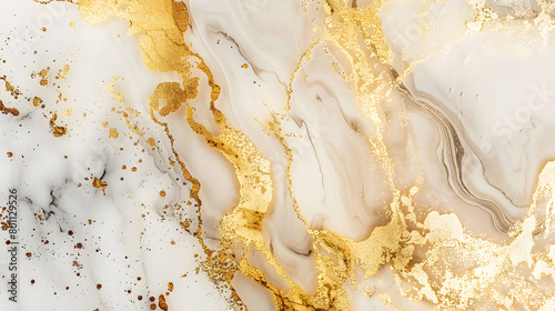 Gold marbled pattern marble background. Generative AI.