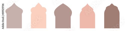 Collection of Islamic, arab window, door, arches vector illustration