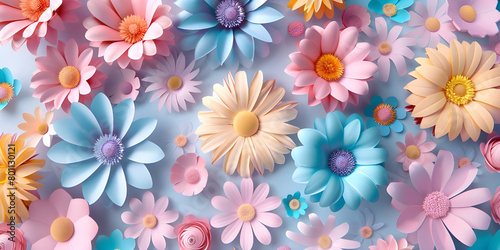 Intricate Paper Cut Flowers Background  Delicate Floral Paper Cuts Background - Ai Generated