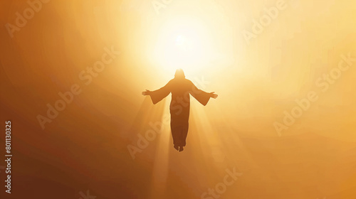 Ascension of Jesus Christ with divine spiritual light, Resurrection day of Jesus , Good Friday concept
