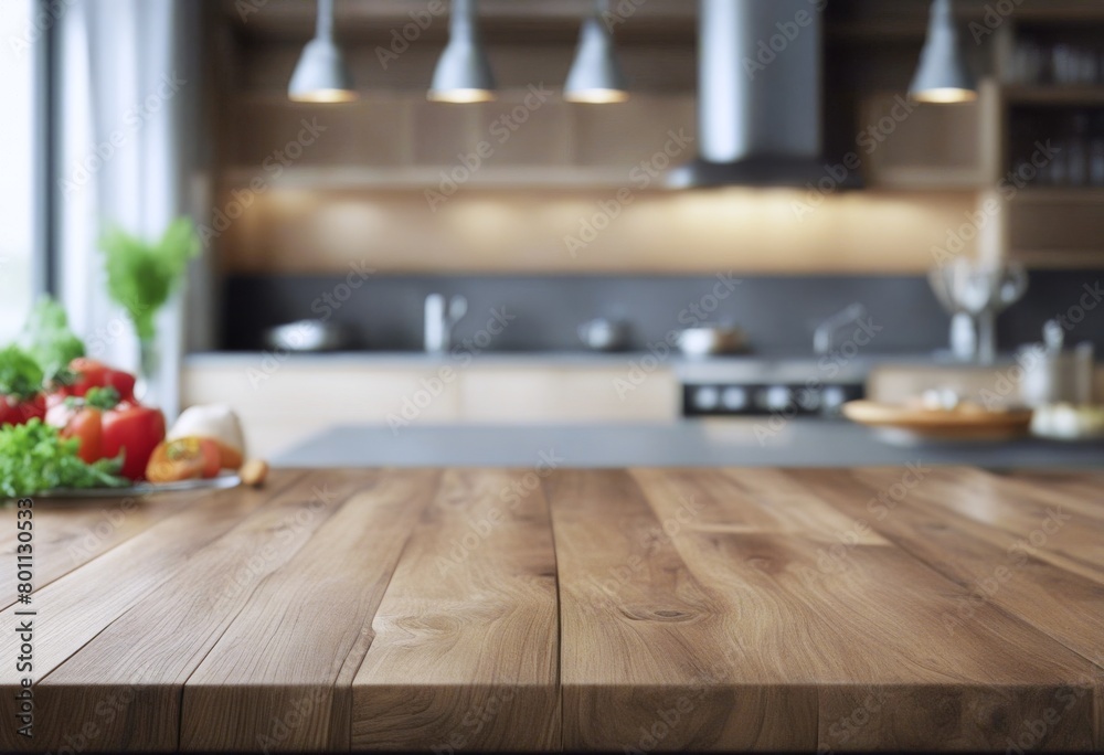 blurred kitchen background table top Wood blurred kitchen background table top Wood