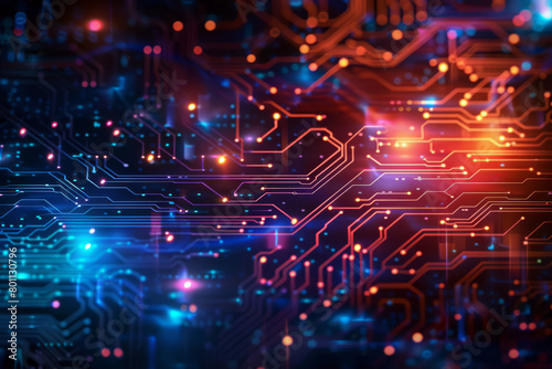 Abstract technological background with printed circuit board.