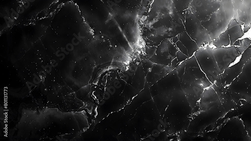 marble texture and black background. Generative AI.