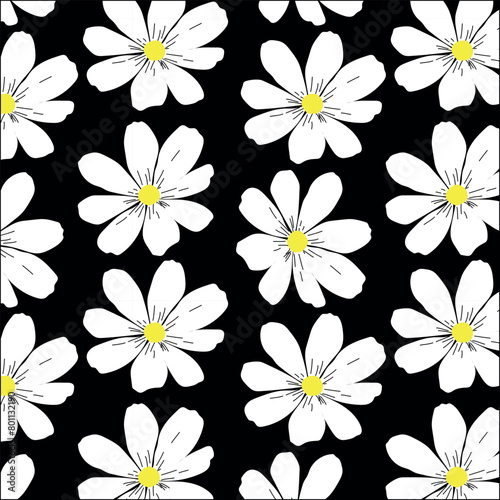 Abstract pattern of  daisy flower, origami flowers background.style for banners,prints,clothing,wallpaper,posters, websites,online shopping.Vector illustration design and creative idea.eps10.