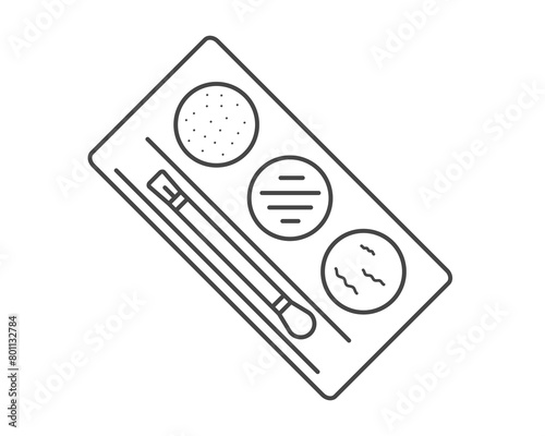 Linear vector graphic icons of beauty and cosmetics in the form of eyelids shadow and eye makeup.
