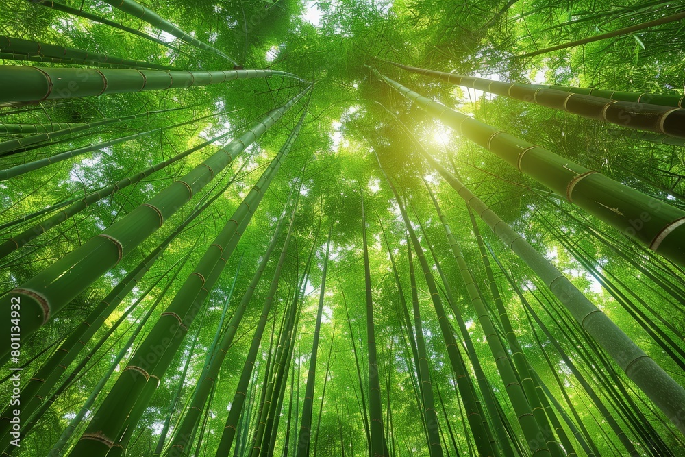 Bamboo Grove: Tall, slender bamboo stalks creating a serene atmosphere. Bamboo Grove: Tall, slender bamboo stalks creating a serene atmosphere.