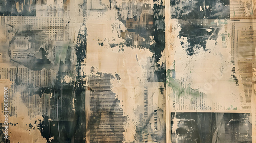 Newspaper paper grunge vintage old aged texture background. Generative AI.