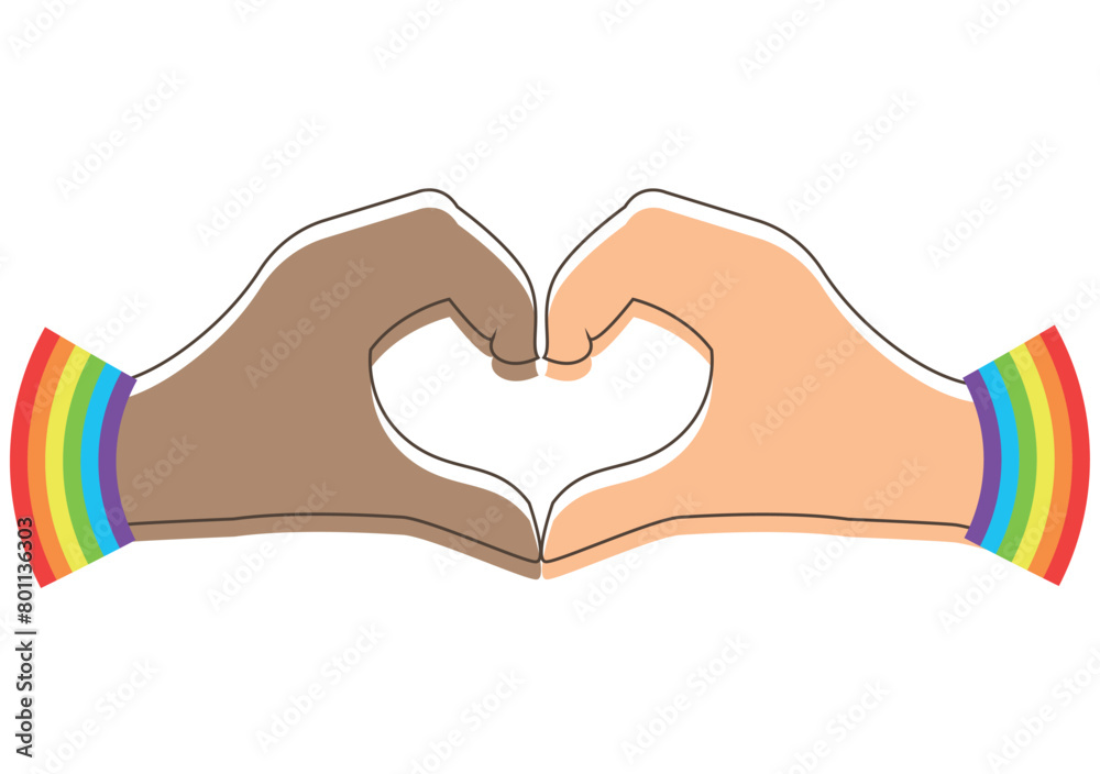Fototapeta premium heart in hands for pride month. vector illustration