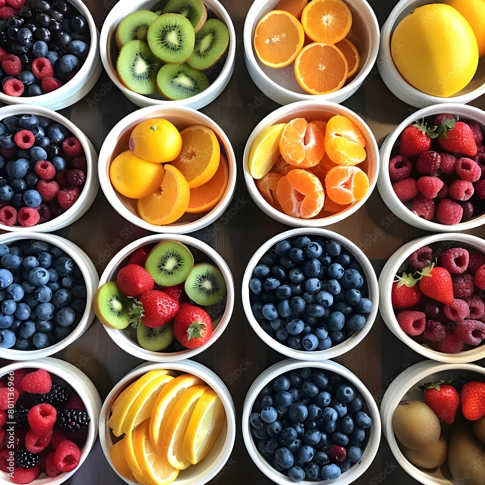 collection of berries, fruit and berries, Close up of fruit tray on table generative AI. collection of berries, fruit and berries, Close up of fruit tray on table generative AI.