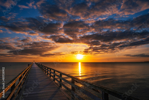 A beautiful sunrise over the Baltic Sea near Boltenhagen Germany