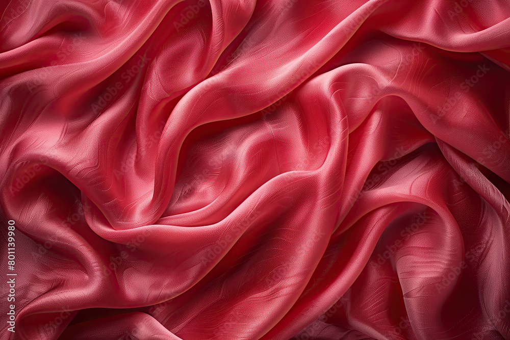 Red satin fabric as a beautiful background Red satin fabric as a beautiful background