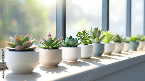 Sunny Succulents: Neatly Organized in Minimalist Pots