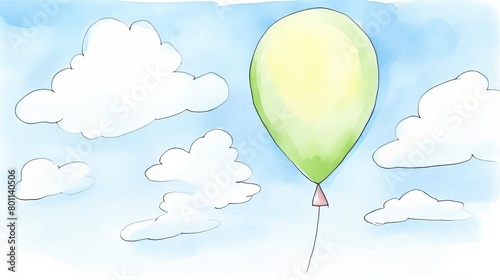 single balloon, clear sky