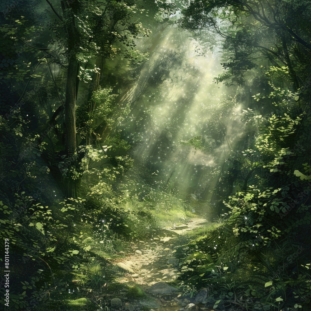 sun rays in the forest sun rays in the forest