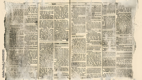 Vintage newspaper. News articles newsprint magazine old design. Brochure newspaper pages. Paper retro journal vector grunge template texture background. Generative AI.