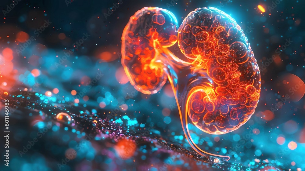 The image shows a pair of kidneys