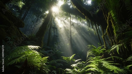 Lush Vibrant Rainforest Paradise - Stunning Photorealistic Jungle Landscape Image
