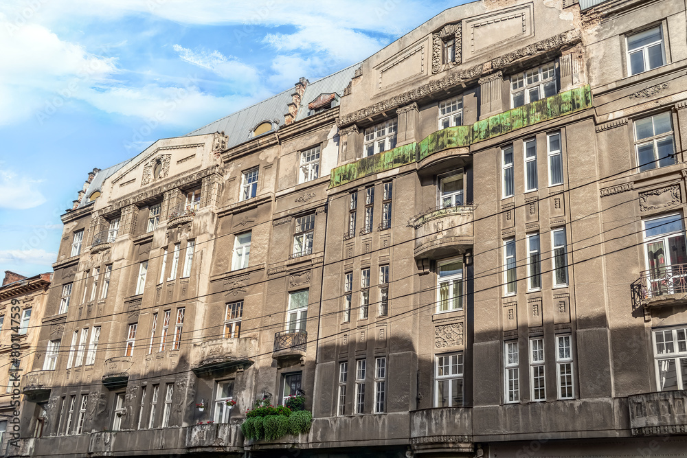 The former Bard house on 4 Slovatskoho Street in Lviv by architect and constructor Jozef Awin in 1912-1913, Ukraine. One of the impressive monuments of Lviv post-Secession architecture