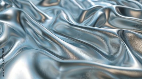   A tight shot of a metally texture with undulating patterns at its edge photo