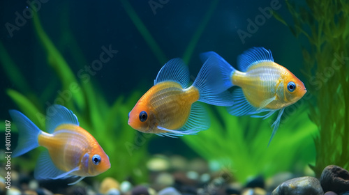 
peixes em águas cristalinas do aquário photo