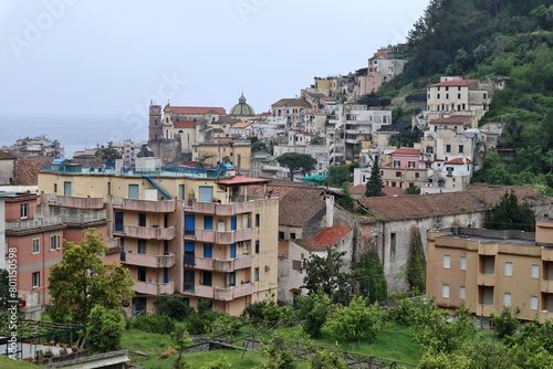 Obraz na płótnie Maiori - Panorama del borgo da Via Accola w salonie