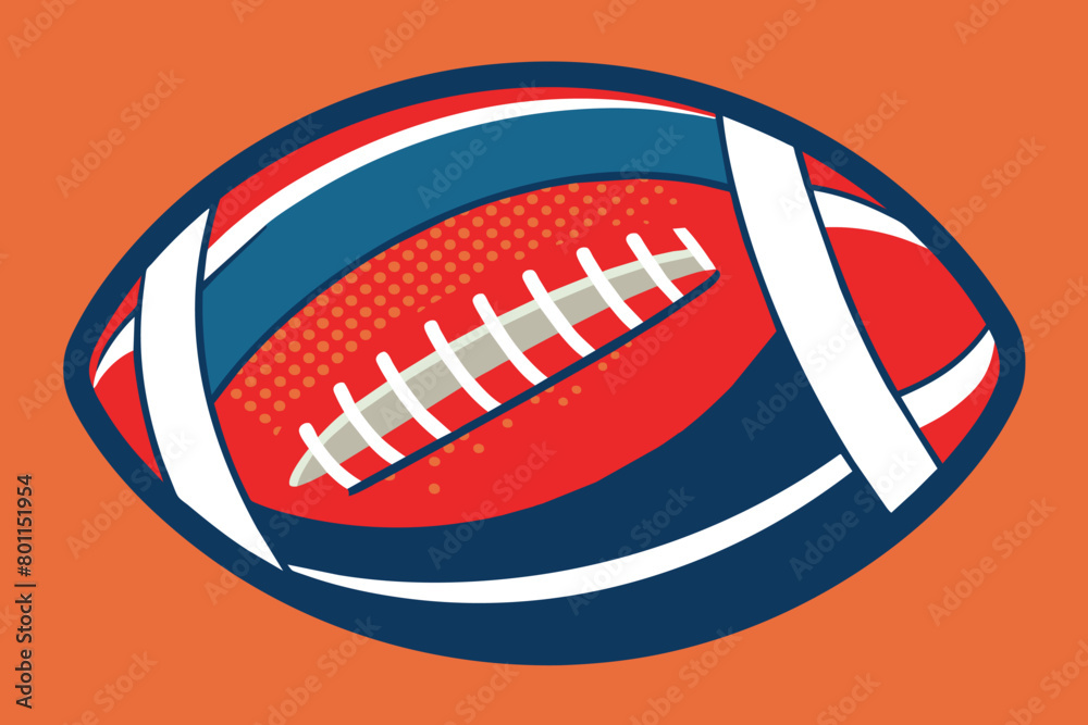 the ball from American soccer on a starry background in different colors of blue, red and yellow. the ball from American soccer on a starry background in different colors of blue, red and yellow.